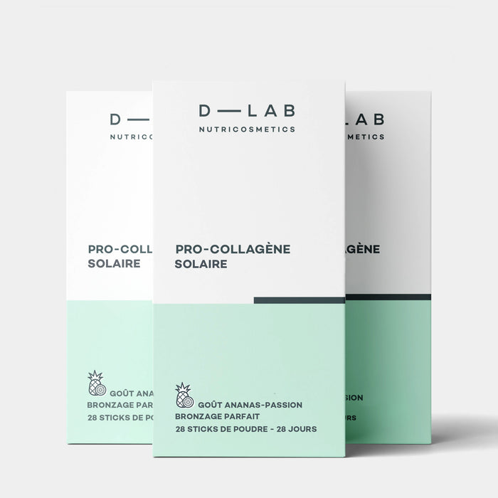 pro collagène solaire format voyage 3 boites 28 sticks