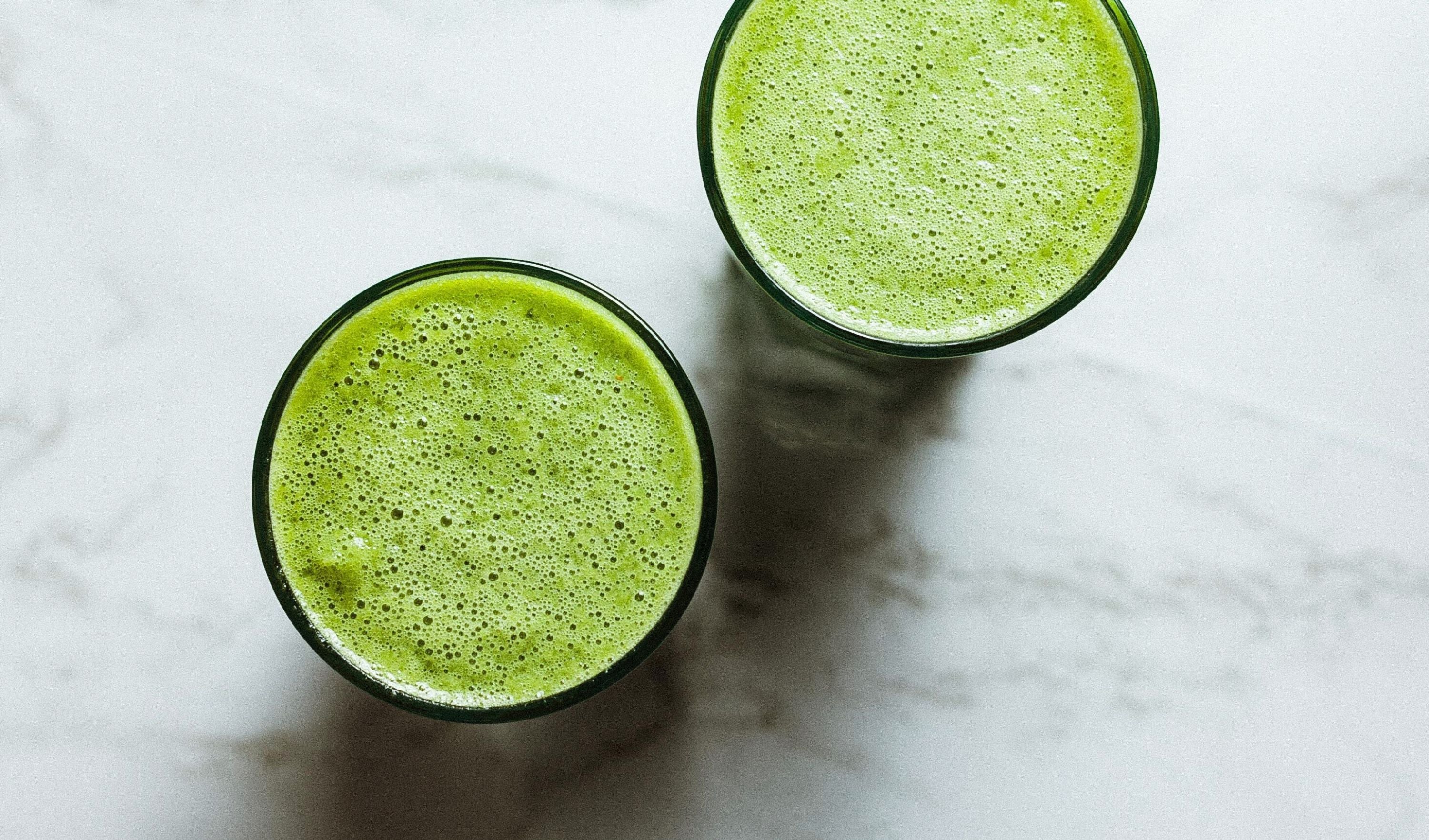 Green smoothie et Shots of vinegar