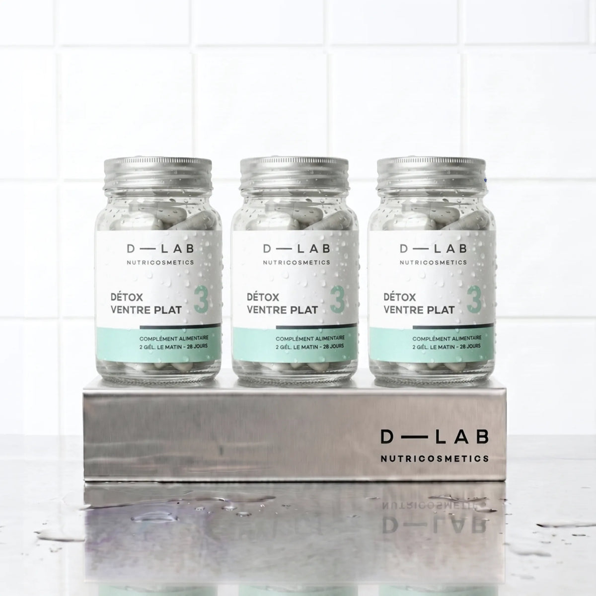 Détox Ventre Plat D-LAB, cure 3 mois : 3 flacons